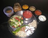 A picture of step 1 of Navratna korma,potato beans veg with layered paratha.