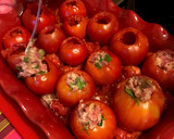 Foto del paso 3 de la receta: Tomate relleno de carne sobre arroz