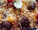A picture of step 5 of Kofta Biryani.