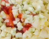 A picture of step 1 of Kurkure Bhel.