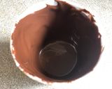 A picture of step 2 of Chocolate Pot with Cake Filling.