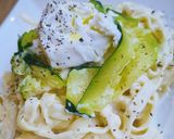 Une image de l'étape 5 de Tagliatelle aux courgettes, crème de parmesan & ricotta 🧀.