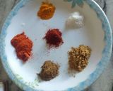 A picture of step 1 of Chana masala with poori.