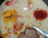 A picture of step 2 of Sukhi Bhaaji Khati meethi dal and fulka roti - a Gujarati Thali.