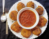 A picture of step 6 of Amaranth Pakora and Soup.