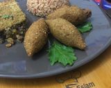 A picture of step 5 of Fried Kibbeh, Baked Kibbeh (Kibbeh bil Sanieh), or Kibbeh Balls.