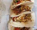 A picture of step 19 of My Large taco wraps chicken, chilli, +Veg.
