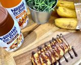 Une image de l'étape 9 de Pâte à crêpes à la Banane (et crêpes fourrés à la banane, topping chocolat, flambée au Rhum blanc).