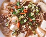 Hình bước làm 5 của món 🌱 Canh Chua Bắp Chuối & Nấm Chay (Vegan)