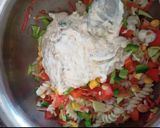 A picture of step 3 of Creamy Vegetable Pasta Salad.