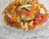 Foto del paso 6 de la receta: Ensalada de lentejas con pollo y verduras
