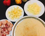 Hình bước làm 1 của món Pizza Hawaii