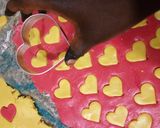A picture of step 5 of Heart polkadot cookies.