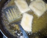 A picture of step 3 of Patira with egg sauce.