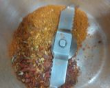 A picture of step 2 of Raw Mango green chili aachar.