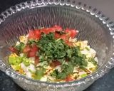 A picture of step 2 of Papad chaat.