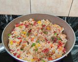 A picture of step 5 of POMEGRANATE FRIED RICE (with brown rice).