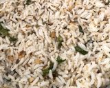 A picture of step 3 of Betel leaf fried rice.