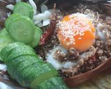 รูปขั้นตอนการทำที่ 3 ของ ข้าวกั้นจิ้นหมกไข่ ไมโครเวฟ