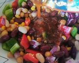 A picture of step 2 of Mexican beans salad.