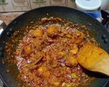 A picture of step 2 of Bengali Aloor Dum with luchi.