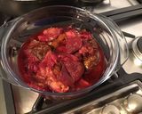 Une image de l'étape 1 de Compote de prunes d ente et pêches de vigne à la vanille.