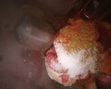 A picture of step 2 of Aloo mater ka simple salan.