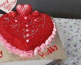 A picture of step 12 of Heart shape red velvet cake.
