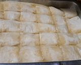 A picture of step 1 of Baklava with Kunafa.