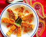 A picture of step 5 of Saffron Cake Mithai Bars.
