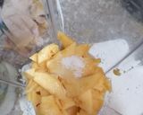 A picture of step 1 of Mango saffron milkshake.