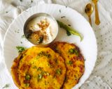 A picture of step 5 of Leftover Poha Chilla with fresh Veggies.