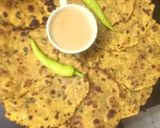 A picture of step 3 of Methi besan ke parathe methi na thepla.