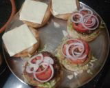 A picture of step 3 of Mint veg Burger in Rajma patty.