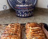 Foto del paso 5 de la receta: Trenzas de hojaldre con jamón York, queso y chorizo