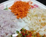 A picture of step 1 of Schezwan fried rice.