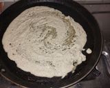A picture of step 3 of Pearl millet and hours gram dal dosa .