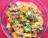 A picture of step 4 of Sweet Potato and Raw Banana Subji.