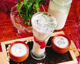 A picture of step 4 of Pudina masala chaas (mint masala buttermilk).