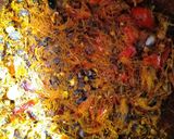 A picture of step 3 of Banga soup with Eba.