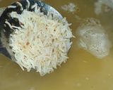 A picture of step 1 of Green Peas biryani.