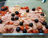 Foto del paso 6 de la receta Pechugas de pavo con tomate, beicon y aceitunas