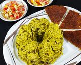 عکس مرحله 1 از دستور سبزی پلو با گوشت و قارچ