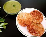 A picture of step 7 of Poha Pancakes with Curry leaves Chutney.