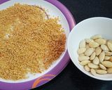 A picture of step 1 of Moong dal halwa.