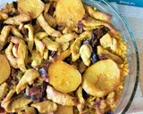 Foto del paso 5 de la receta Arroz al horno con lomo, patata y mermelada de bacon y cebolla