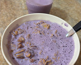 Foto del paso 3 de la receta: Desayuno saludable. Cereales, frutos, leche, banana, arándanos, polvo proteico