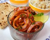 A picture of step 3 of Laccha Pyaz or Masala Pickled Onions.