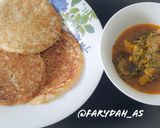 A picture of step 5 of Sinasir (rice pancake).