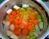 Foto langkah ke 3 dari resep Bening Bayam jagung wortel labu siam.